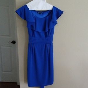 Blue dress with flounce color